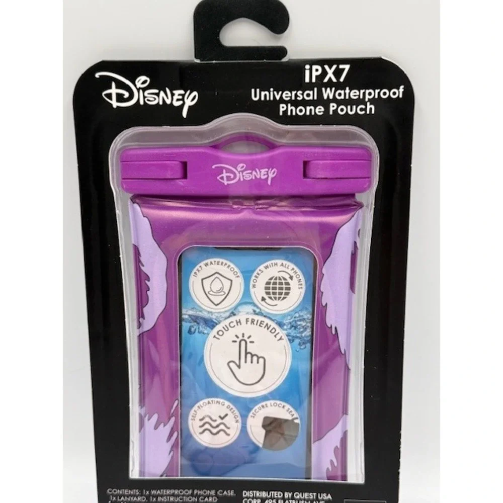 Disney‎ Stitch IPX7 Universal Waterproof Phone Pouch Self-Floating Purple Case